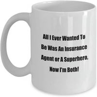 Super Hero Coffee халба всичко, което някога съм искал да бъда, е застрахователен агент или супергерой, сега съм и двамата съм и двамата